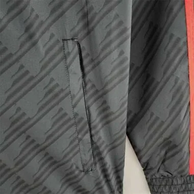Manchester United 2022 Black Red Trim Windbreaker