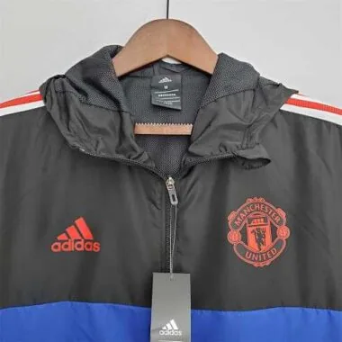 Manchester United 2022/23 Black Blue Block Windbreaker
