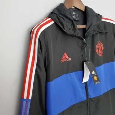 Manchester United 2022/23 Black Blue Block Windbreaker