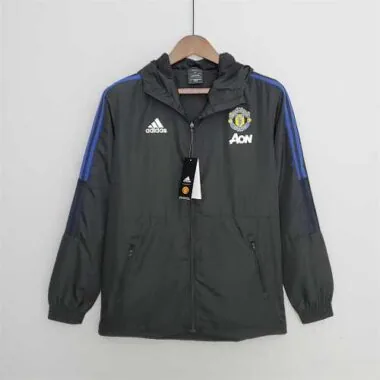 Manchester United 2022/23 Black Blue Windbreaker