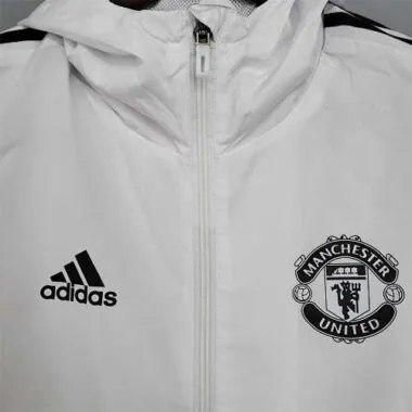 Manchester United 2021/22 White Black Windbreaker