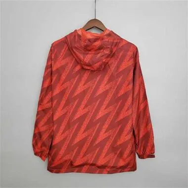 Manchester United 2021/22 Red Geometric Windbreaker