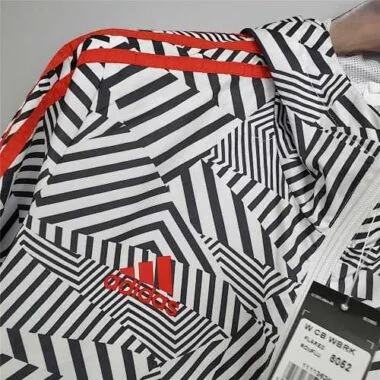 Manchester United 2021/22 Black White Geometric Windbreaker