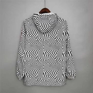 Manchester United 2021/22 Black White Geometric Windbreaker