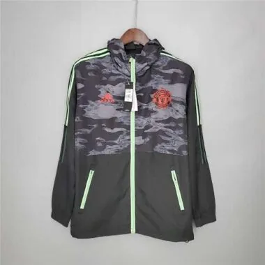 Manchester United 2021/22 Black Grey Camouflage Windbreaker