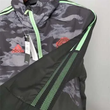 Manchester United 2021/22 Black Grey Camouflage Windbreaker