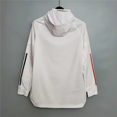 Manchester United 2020/21 White Black Red Trim Windbreaker
