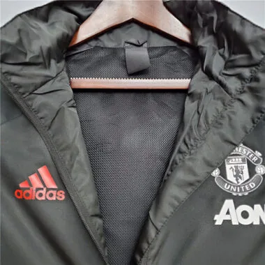 Manchester United 2020/21 Black White Red Trim Windbreaker