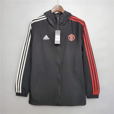Manchester United 2020/21 Black White Windbreaker