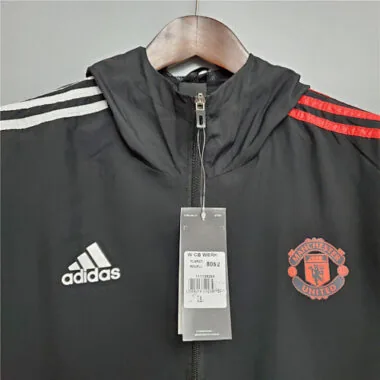Manchester United 2020/21 Black White Windbreaker