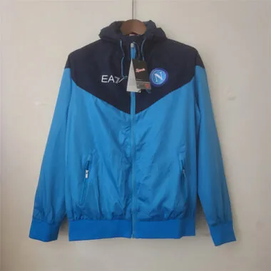Napoli 2022/23 Blue Black Hooded Windbreaker