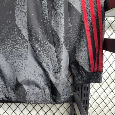 Flamengo Black Grey Diamond Red Trim Windbreaker