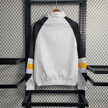 Flamengo 2023/24 White Black Gold Hooded Windbreaker