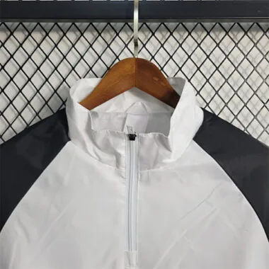 Flamengo 2023/24 White Black Gold Hooded Windbreaker