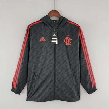 Flamengo 2022/23 Black Red Trim Windbreaker