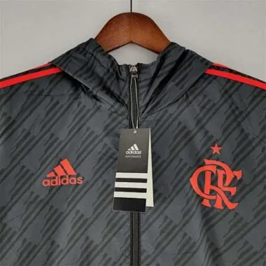 Flamengo 2022/23 Black Red Trim Windbreaker
