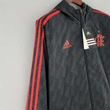 Flamengo 2022/23 Black Red Trim Windbreaker