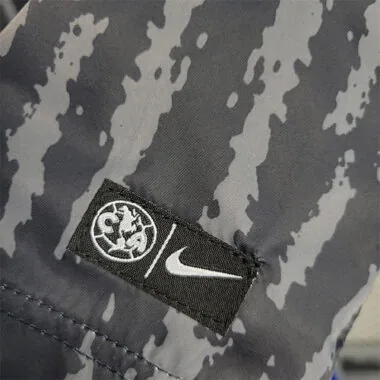 Club America 2023/24 Black Grey Geometric Hooded Windbreaker