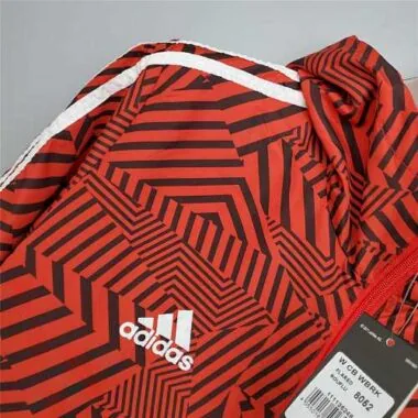 Ajax 2021/22 Red Black Geometric Hooded Windbreaker