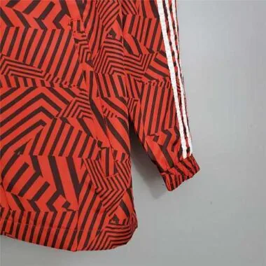Ajax 2021/22 Red Black Geometric Hooded Windbreaker