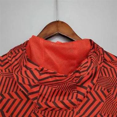 Ajax 2021/22 Red Black Geometric Hooded Windbreaker