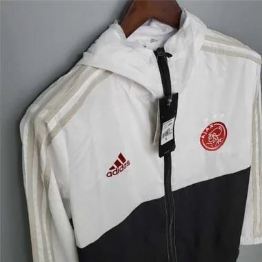 Ajax 2020/21 White Black Windbreaker