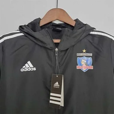 Colo-Colo 2021/22 Black White Hooded Windbreaker