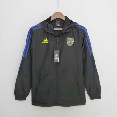 Boca Juniors 2022/23 Black Blue Hooded Windbreaker