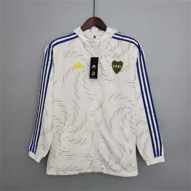 Boca Juniors 2021/22 White Blue Windbreaker