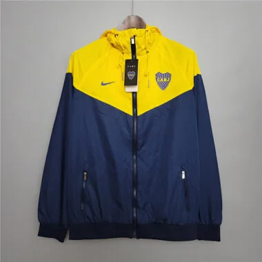 Boca Juniors 2020/21 Navy Yellow Hooded Windbreaker