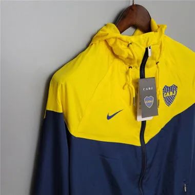 Boca Juniors 2020/21 Navy Yellow Hooded Windbreaker