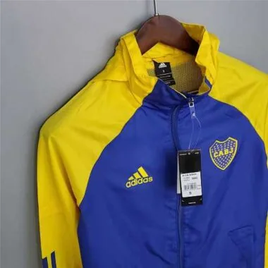 Boca Juniors 2020/21 Blue Yellow Hooded Windbreaker