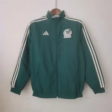 Mexico 2022 Reversible Grey Green Pattern Windbreaker