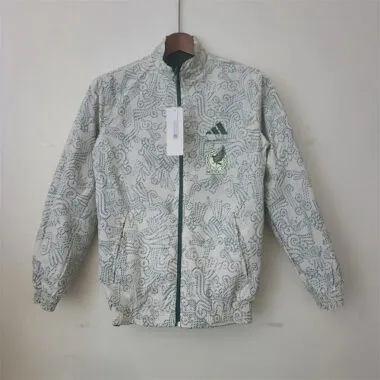 Mexico 2022 Reversible Grey Green Pattern Windbreaker