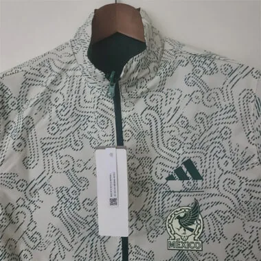 Mexico 2022 Reversible Grey Green Pattern Windbreaker