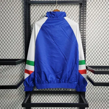 Italy 2023/24 Blue Tricolor Hooded Windbreaker