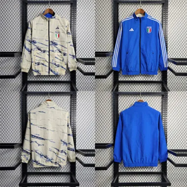 Italy 2023 Reversible Blue White Pattern Windbreaker