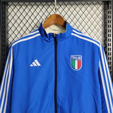 Italy 2023 Reversible Blue White Pattern Windbreaker