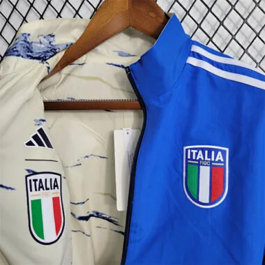 Italy 2023 Reversible Blue White Pattern Windbreaker
