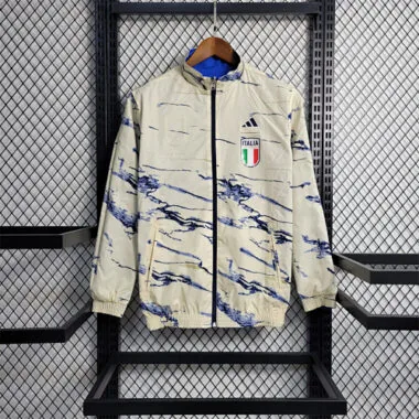 Italy 2023 Reversible Blue White Pattern Windbreaker