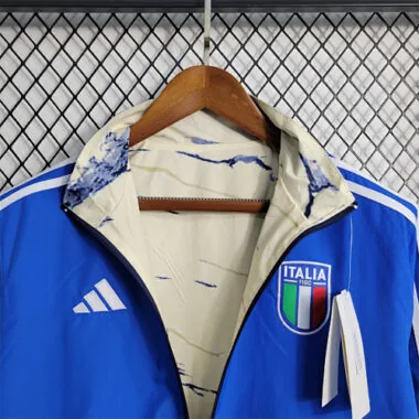 Italy 2023 Reversible Blue White Pattern Windbreaker