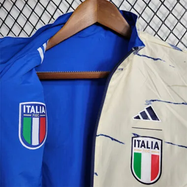 Italy 2023 Reversible Blue White Pattern Windbreaker
