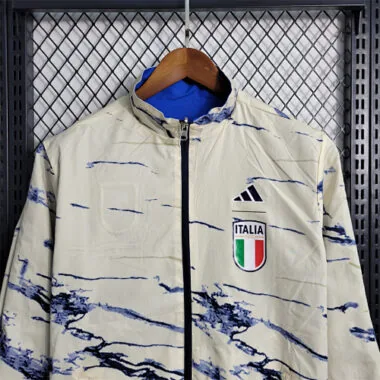 Italy 2023 Reversible Blue White Pattern Windbreaker