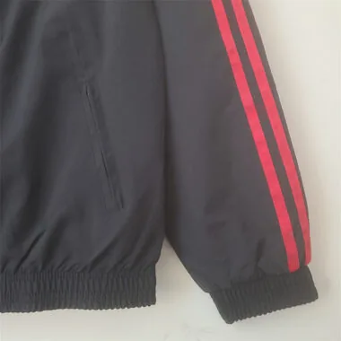 Belgium 2022 Reversible Black Red Hooded Windbreaker