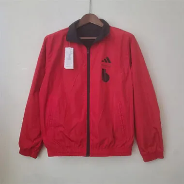 Belgium 2022 Reversible Black Red Hooded Windbreaker