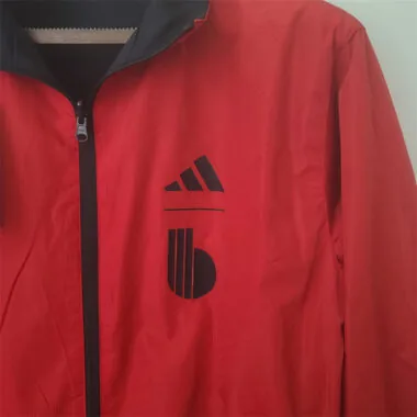 Belgium 2022 Reversible Black Red Hooded Windbreaker