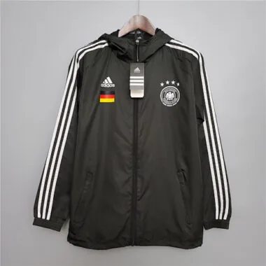Germany 2020/21 Black White Hooded Windbreaker