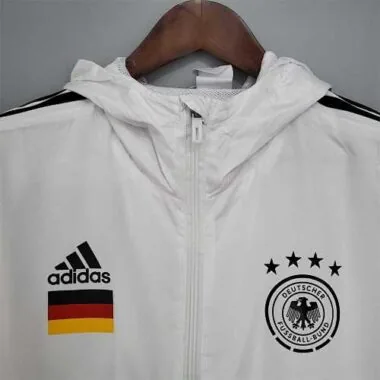 Germany 2021 White Hooded Windbreaker