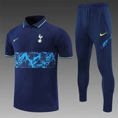 Tottenham Hotspur Navy Blue Geometric Polo Shirt