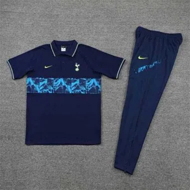 Tottenham Hotspur Navy Blue Geometric Polo Shirt